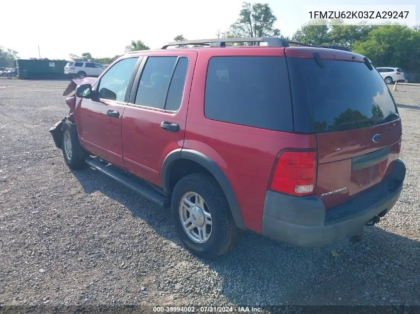 2003 Ford Explorer Xls VIN: 1FMZU62K03ZA29247 Lot: 39994002