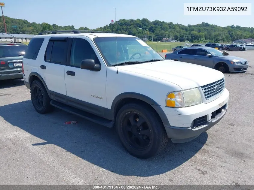 2003 Ford Explorer Nbx/Xlt VIN: 1FMZU73K93ZA59092 Lot: 40179184