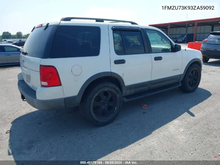 2003 Ford Explorer Nbx/Xlt VIN: 1FMZU73K93ZA59092 Lot: 40179184