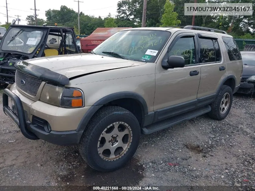 2003 Ford Explorer Nbx/Xlt VIN: 1FMDU73WX3ZB45167 Lot: 40221568