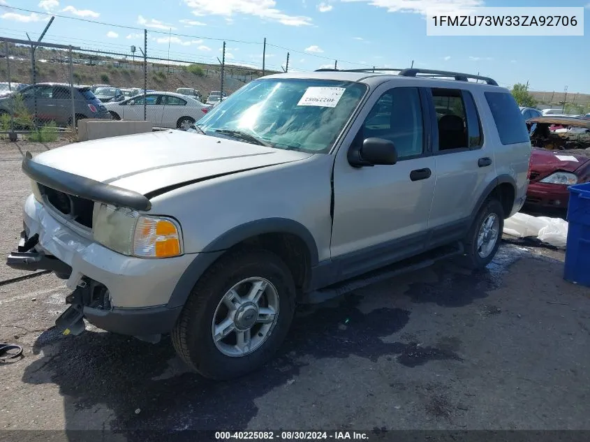 2003 Ford Explorer Nbx/Xlt VIN: 1FMZU73W33ZA92706 Lot: 40225082