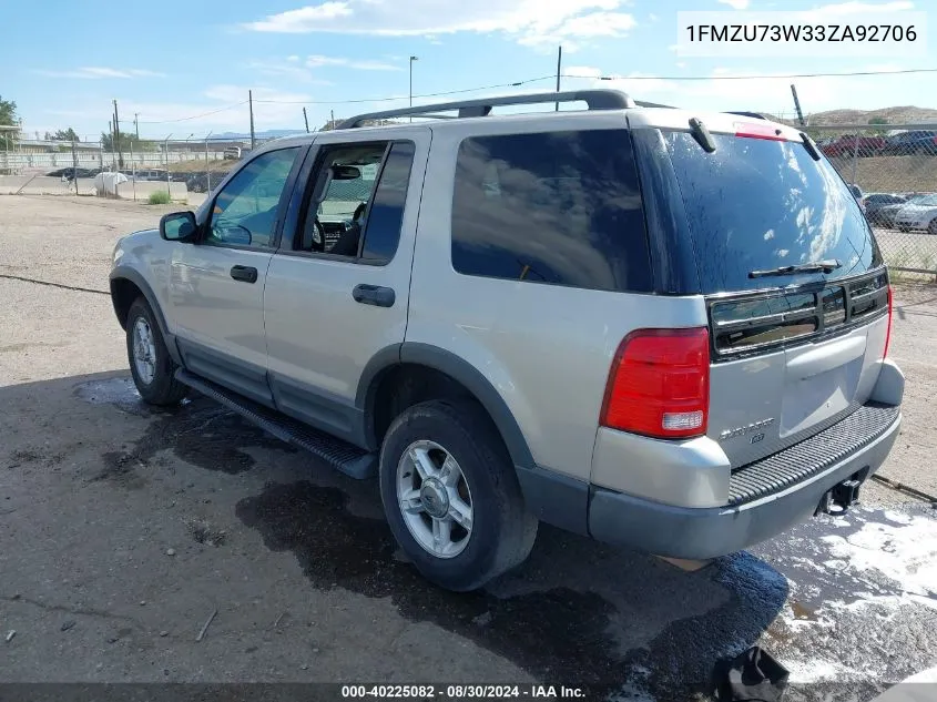 2003 Ford Explorer Nbx/Xlt VIN: 1FMZU73W33ZA92706 Lot: 40225082