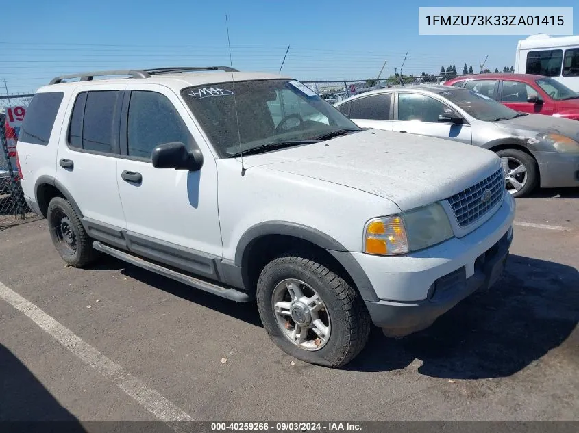 2003 Ford Explorer Nbx/Xlt VIN: 1FMZU73K33ZA01415 Lot: 40259266