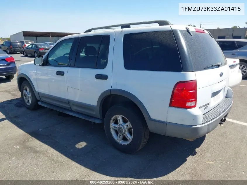 2003 Ford Explorer Nbx/Xlt VIN: 1FMZU73K33ZA01415 Lot: 40259266