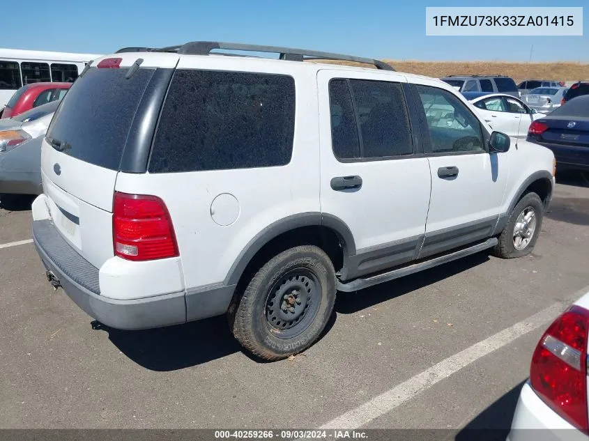 2003 Ford Explorer Nbx/Xlt VIN: 1FMZU73K33ZA01415 Lot: 40259266