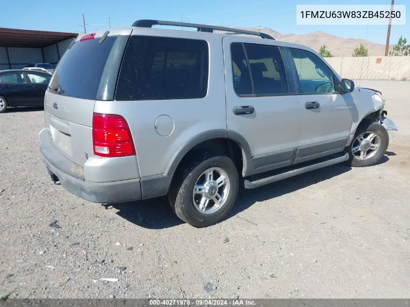 2003 Ford Explorer Nbx/Xlt VIN: 1FMZU63W83ZB45250 Lot: 40271978