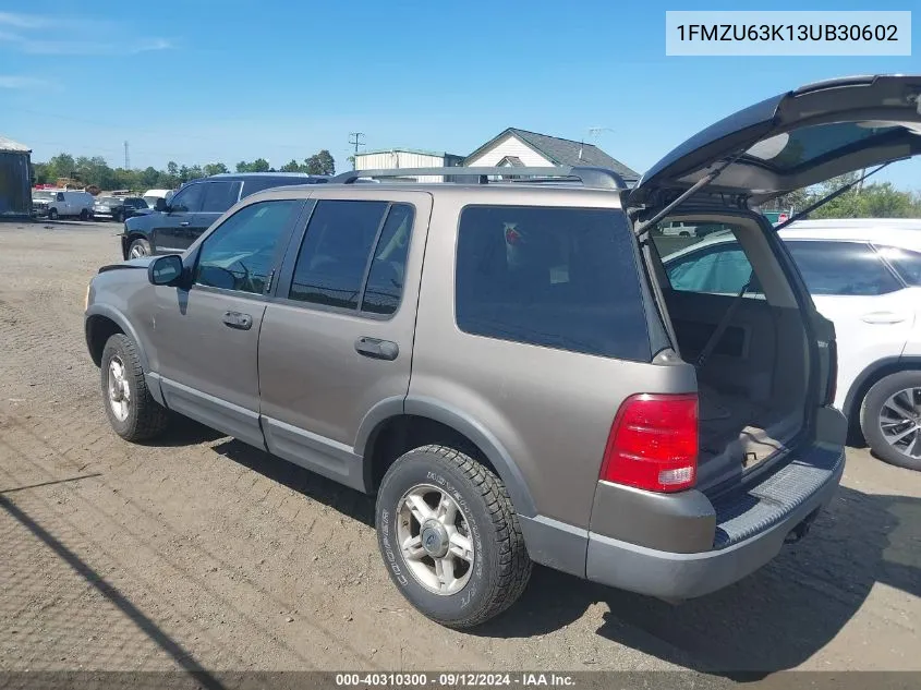 2003 Ford Explorer Nbx/Xlt VIN: 1FMZU63K13UB30602 Lot: 40310300