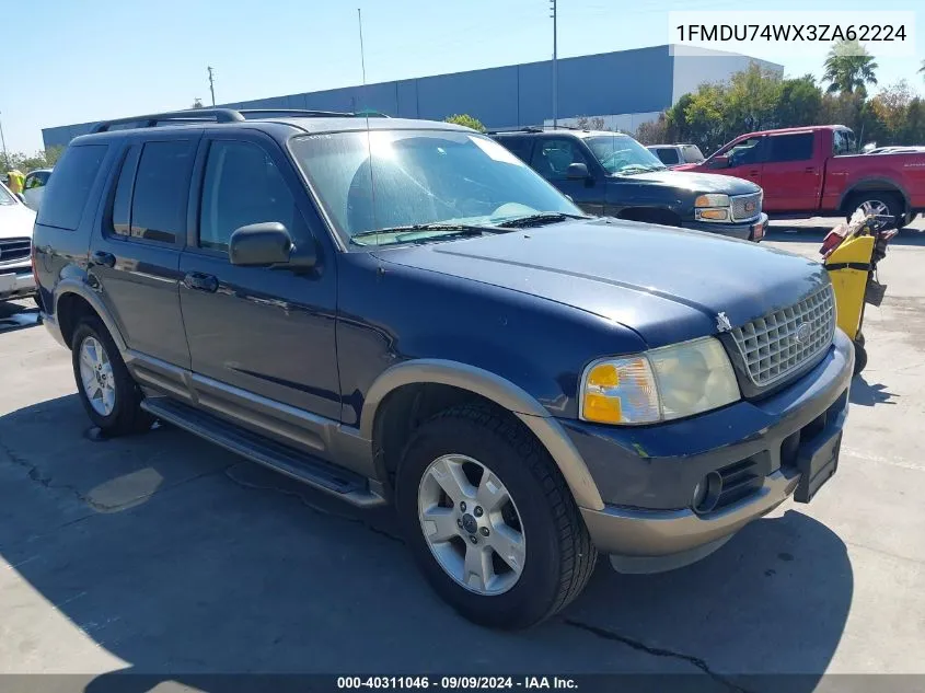 2003 Ford Explorer Eddie Bauer VIN: 1FMDU74WX3ZA62224 Lot: 40311046