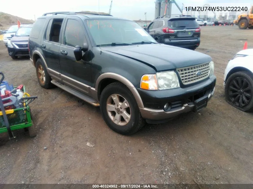 2003 Ford Explorer Eddie Bauer VIN: 1FMZU74W53UC22240 Lot: 40324952