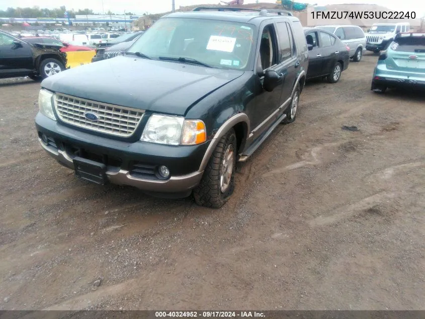 2003 Ford Explorer Eddie Bauer VIN: 1FMZU74W53UC22240 Lot: 40324952