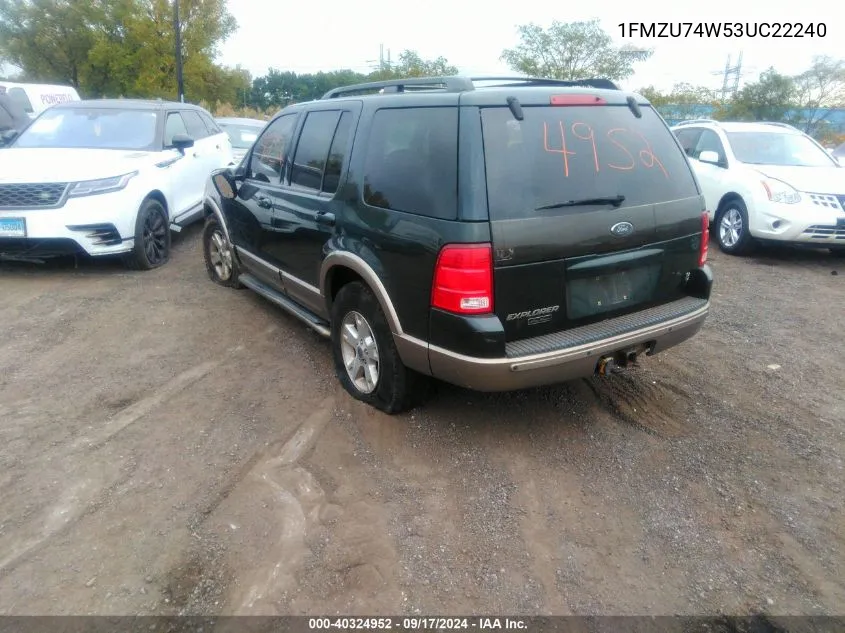 2003 Ford Explorer Eddie Bauer VIN: 1FMZU74W53UC22240 Lot: 40324952