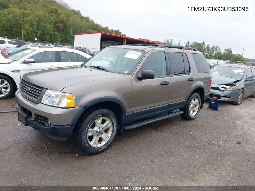 2003 Ford Explorer Nbx/Xlt VIN: 1FMZU73K93UB53096 Lot: 40461170