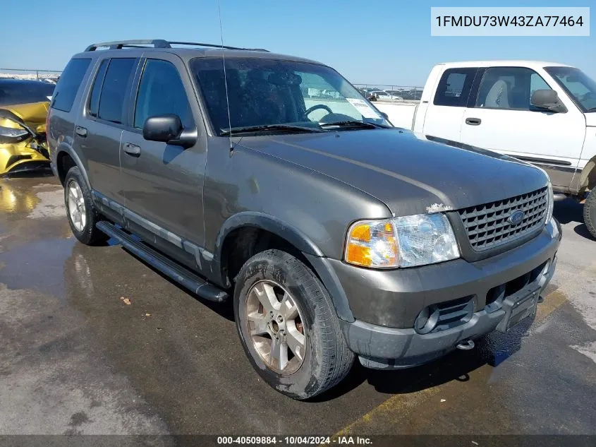 2003 Ford Explorer Nbx/Xlt VIN: 1FMDU73W43ZA77464 Lot: 40509884