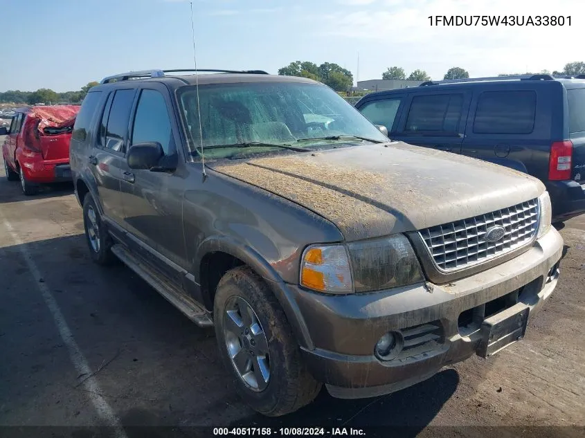 2003 Ford Explorer Limited VIN: 1FMDU75W43UA33801 Lot: 40517158