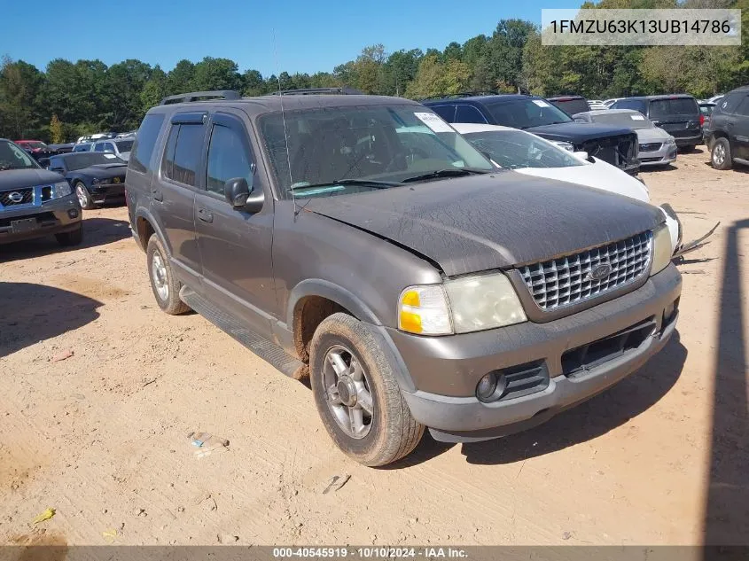 2003 Ford Explorer Nbx/Xlt VIN: 1FMZU63K13UB14786 Lot: 40545919