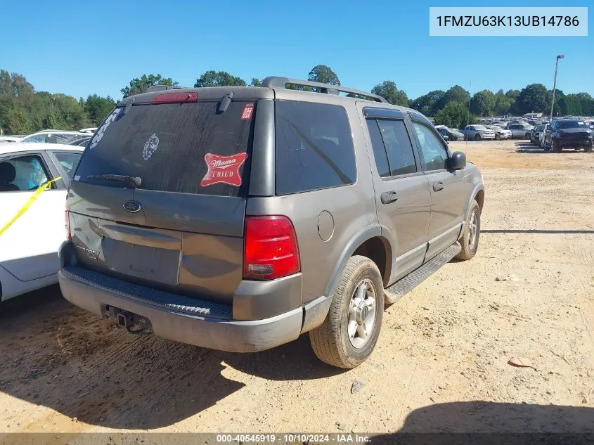 2003 Ford Explorer Nbx/Xlt VIN: 1FMZU63K13UB14786 Lot: 40545919