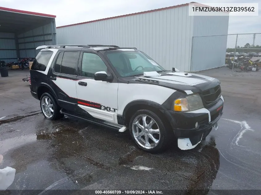 2003 Ford Explorer Nbx/Xlt VIN: 1FMZU63K13ZB39562 Lot: 40560709