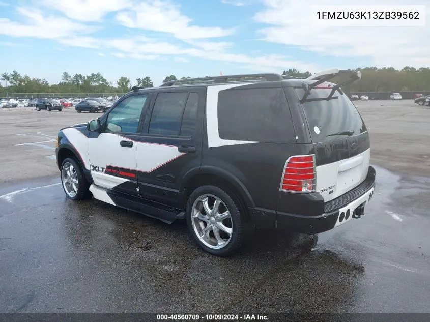 2003 Ford Explorer Nbx/Xlt VIN: 1FMZU63K13ZB39562 Lot: 40560709