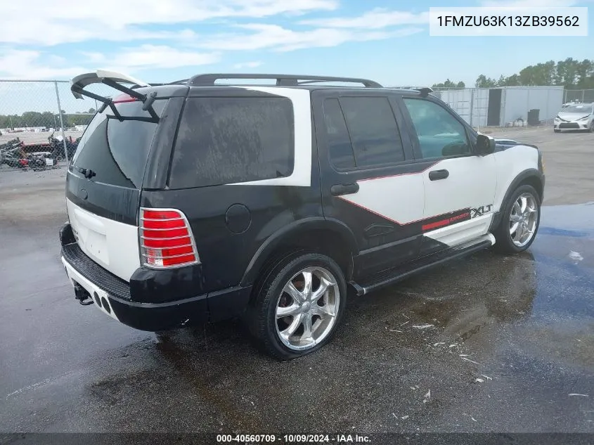 2003 Ford Explorer Nbx/Xlt VIN: 1FMZU63K13ZB39562 Lot: 40560709