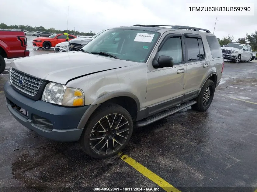 2003 Ford Explorer Xlt/Xlt Sport/Nbx VIN: 1FMZU63K83UB59790 Lot: 40562041