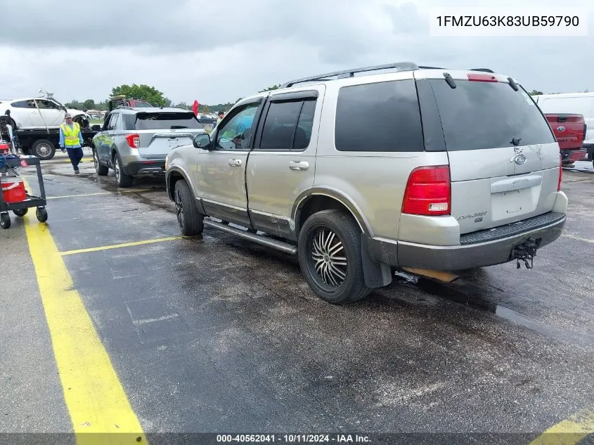 2003 Ford Explorer Xlt/Xlt Sport/Nbx VIN: 1FMZU63K83UB59790 Lot: 40562041