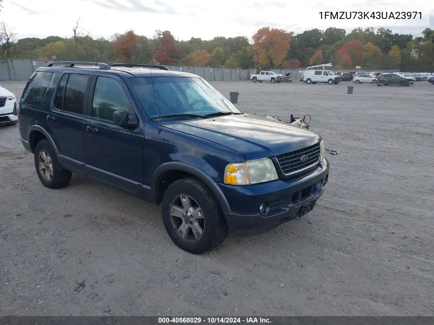 2003 Ford Explorer Nbx/Xlt VIN: 1FMZU73K43UA23971 Lot: 40568029