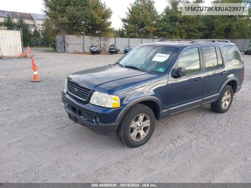 2003 Ford Explorer Nbx/Xlt VIN: 1FMZU73K43UA23971 Lot: 40568029