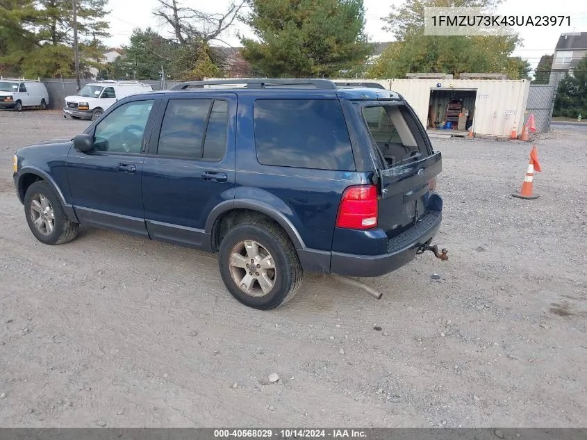 2003 Ford Explorer Nbx/Xlt VIN: 1FMZU73K43UA23971 Lot: 40568029