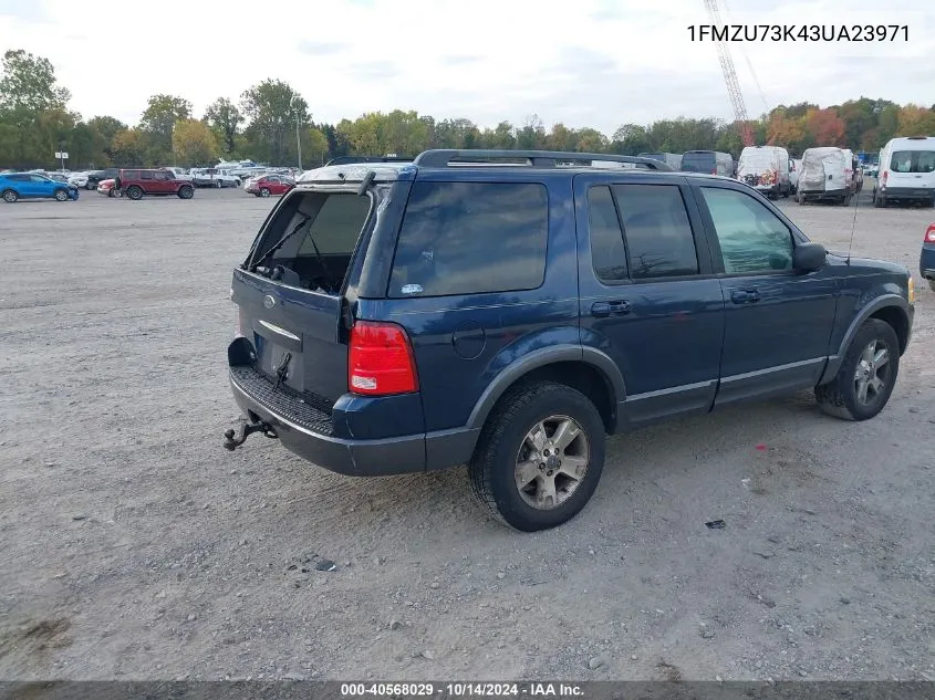 2003 Ford Explorer Nbx/Xlt VIN: 1FMZU73K43UA23971 Lot: 40568029