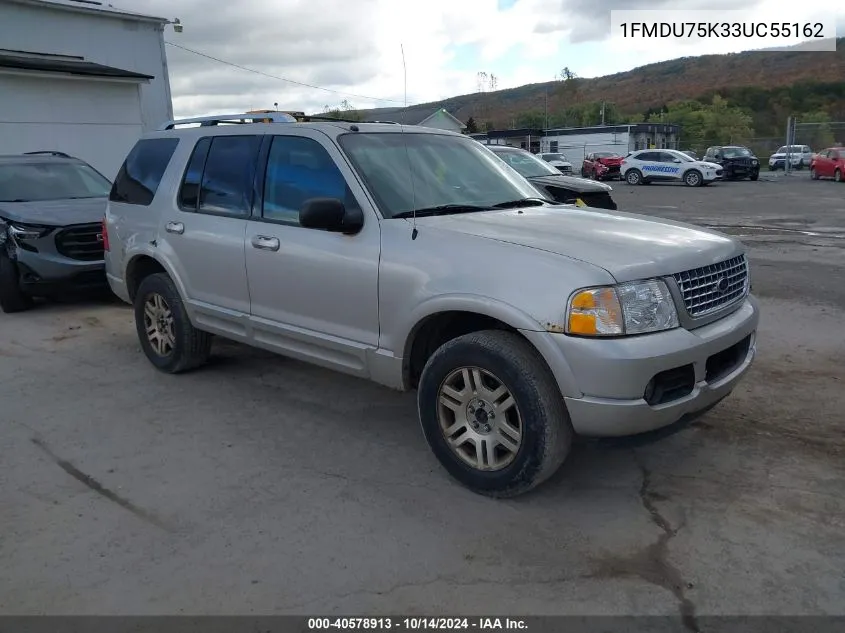 2003 Ford Explorer Limited VIN: 1FMDU75K33UC55162 Lot: 40578913