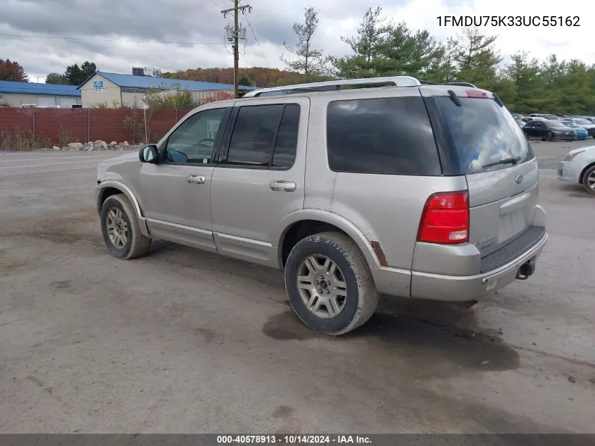 2003 Ford Explorer Limited VIN: 1FMDU75K33UC55162 Lot: 40578913