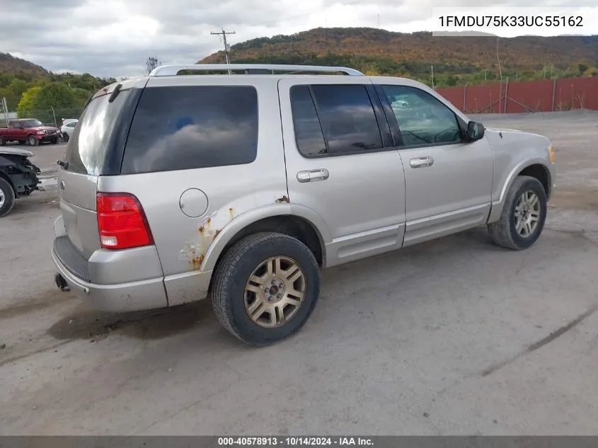 2003 Ford Explorer Limited VIN: 1FMDU75K33UC55162 Lot: 40578913