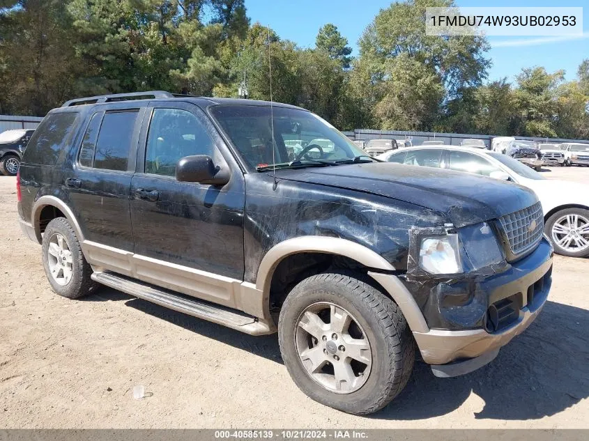 2003 Ford Explorer Eddie Bauer VIN: 1FMDU74W93UB02953 Lot: 40585139