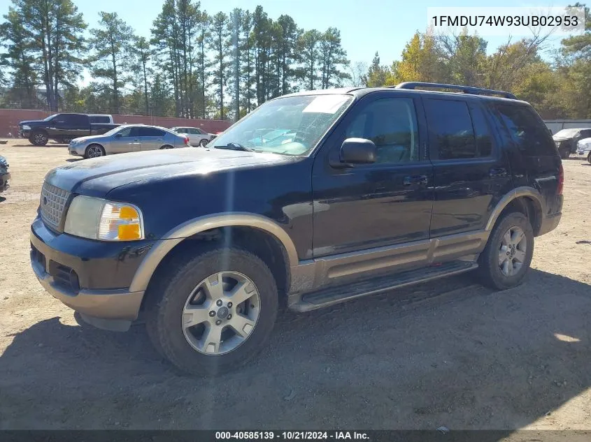 2003 Ford Explorer Eddie Bauer VIN: 1FMDU74W93UB02953 Lot: 40585139