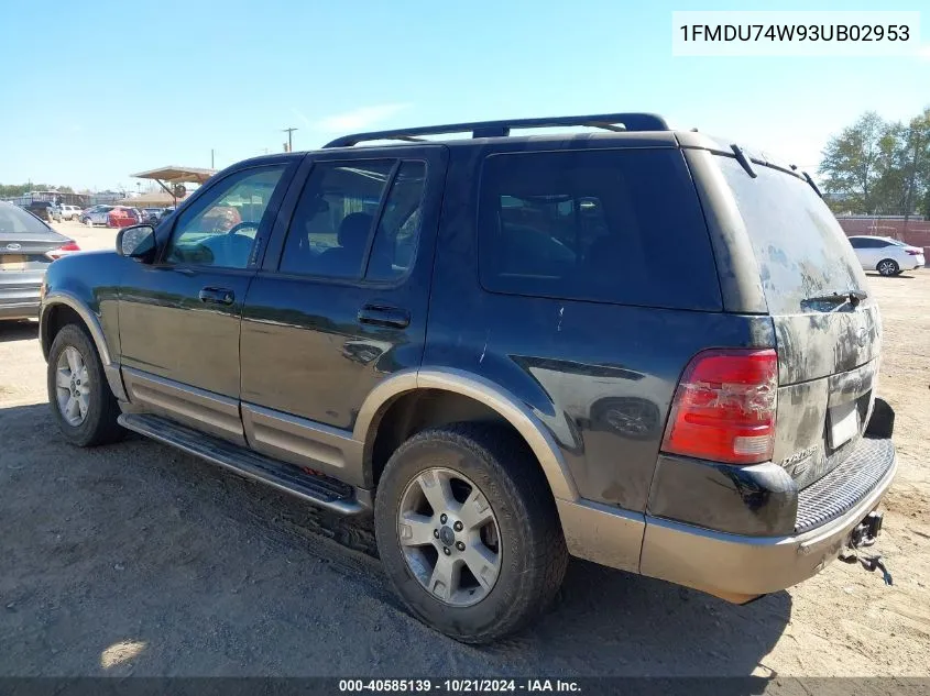 2003 Ford Explorer Eddie Bauer VIN: 1FMDU74W93UB02953 Lot: 40585139