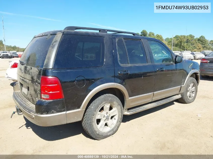 2003 Ford Explorer Eddie Bauer VIN: 1FMDU74W93UB02953 Lot: 40585139