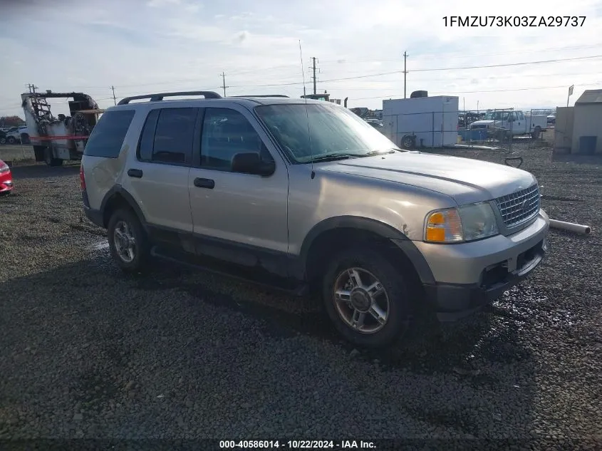 2003 Ford Explorer Nbx/Xlt VIN: 1FMZU73K03ZA29737 Lot: 40586014