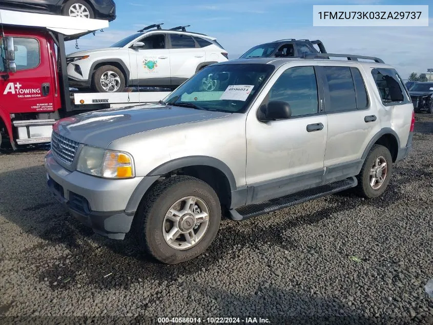 2003 Ford Explorer Nbx/Xlt VIN: 1FMZU73K03ZA29737 Lot: 40586014