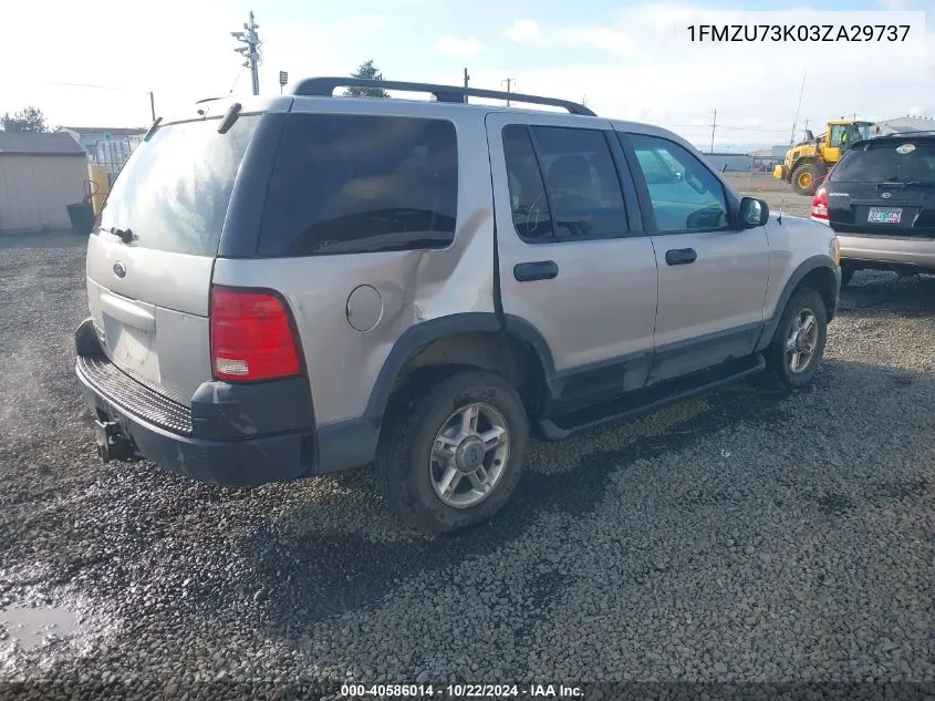 2003 Ford Explorer Nbx/Xlt VIN: 1FMZU73K03ZA29737 Lot: 40586014