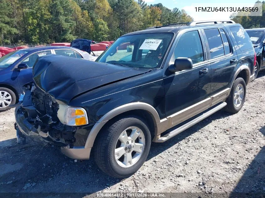 2003 Ford Explorer Eddie Bauer VIN: 1FMZU64K13UA43569 Lot: 40614372