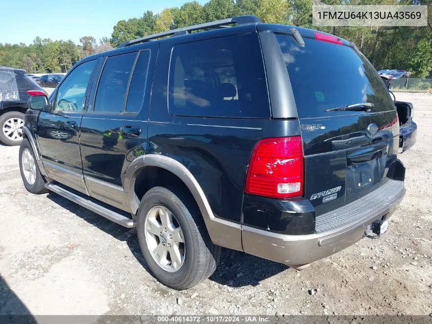 2003 Ford Explorer Eddie Bauer VIN: 1FMZU64K13UA43569 Lot: 40614372