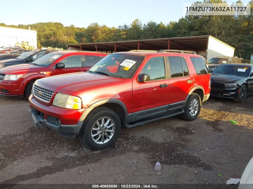 2003 Ford Explorer Nbx/Xlt VIN: 1FMZU73K63ZA11727 Lot: 40650898