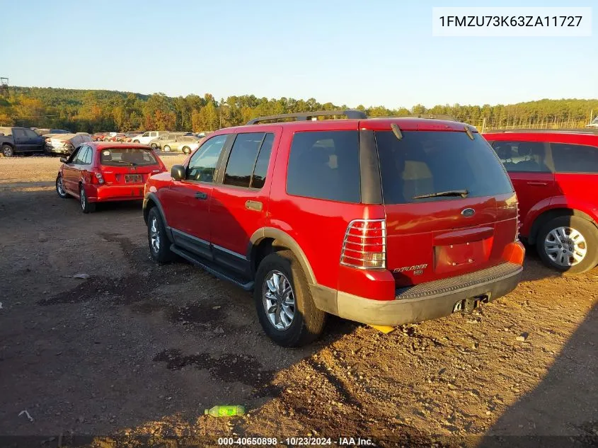 2003 Ford Explorer Nbx/Xlt VIN: 1FMZU73K63ZA11727 Lot: 40650898