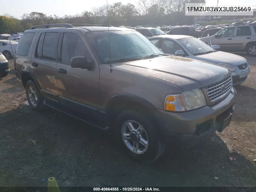 2003 Ford Explorer Xlt VIN: 1FMZU83WX3UB25669 Lot: 40664585