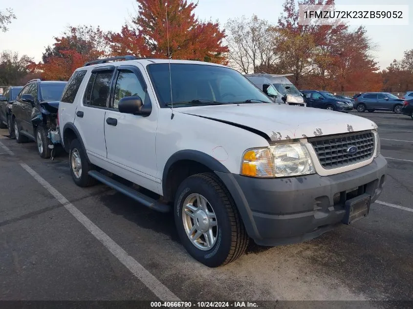 2003 Ford Explorer Xls VIN: 1FMZU72K23ZB59052 Lot: 40666790