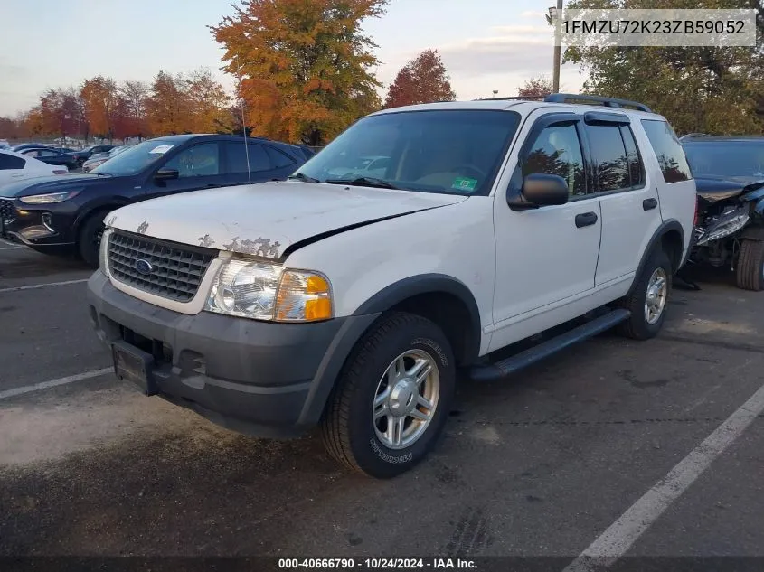 2003 Ford Explorer Xls VIN: 1FMZU72K23ZB59052 Lot: 40666790