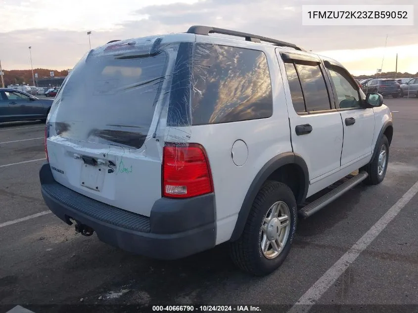 2003 Ford Explorer Xls VIN: 1FMZU72K23ZB59052 Lot: 40666790