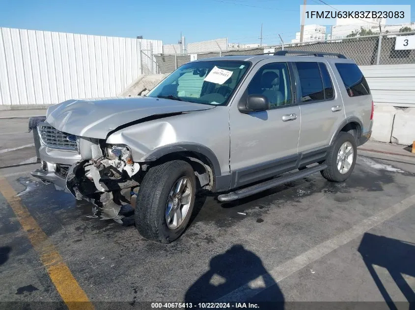 2003 Ford Explorer Nbx/Xlt VIN: 1FMZU63K83ZB23083 Lot: 40675413