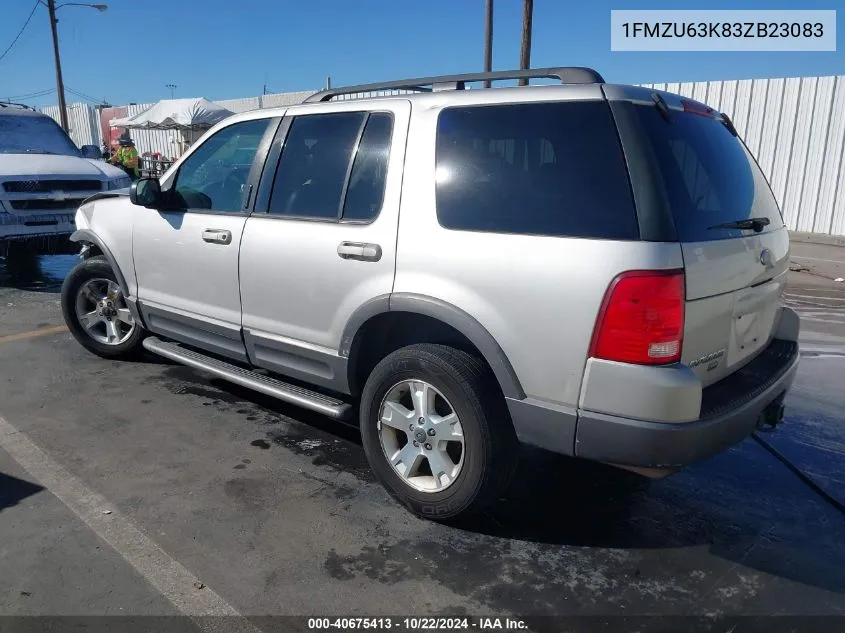 2003 Ford Explorer Nbx/Xlt VIN: 1FMZU63K83ZB23083 Lot: 40675413