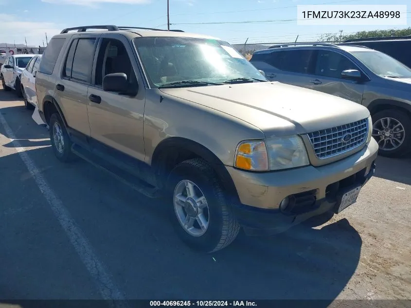 2003 Ford Explorer Nbx/Xlt VIN: 1FMZU73K23ZA48998 Lot: 40696245